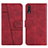 Leather Case Stands Flip Cover Holder Y01X for Samsung Galaxy A30S Red