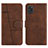 Leather Case Stands Flip Cover Holder Y01X for Samsung Galaxy A31 Brown