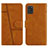 Leather Case Stands Flip Cover Holder Y01X for Samsung Galaxy A31 Light Brown
