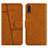 Leather Case Stands Flip Cover Holder Y01X for Samsung Galaxy A70S Light Brown