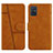 Leather Case Stands Flip Cover Holder Y01X for Samsung Galaxy A71 5G Light Brown