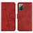 Leather Case Stands Flip Cover Holder Y01X for Samsung Galaxy Note 20 5G Red