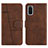 Leather Case Stands Flip Cover Holder Y01X for Samsung Galaxy S20 Brown