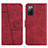 Leather Case Stands Flip Cover Holder Y01X for Samsung Galaxy S20 FE 5G Red