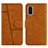 Leather Case Stands Flip Cover Holder Y01X for Samsung Galaxy S20 Light Brown