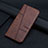 Leather Case Stands Flip Cover Holder Y01X for Xiaomi Redmi A1 Plus Brown