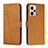 Leather Case Stands Flip Cover Holder Y01X for Xiaomi Redmi Note 12 Pro 5G Light Brown