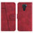 Leather Case Stands Flip Cover Holder Y01X for Xiaomi Redmi Note 9 Red