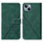 Leather Case Stands Flip Cover Holder Y02B for Apple iPhone 13 Green