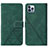 Leather Case Stands Flip Cover Holder Y02B for Apple iPhone 13 Pro Green