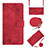 Leather Case Stands Flip Cover Holder Y02B for Huawei Nova Y71 Red