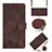 Leather Case Stands Flip Cover Holder Y02B for Motorola Moto E32 Brown