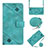 Leather Case Stands Flip Cover Holder Y02B for Motorola Moto E32s Green