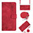 Leather Case Stands Flip Cover Holder Y02B for Motorola Moto E32s Red