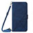 Leather Case Stands Flip Cover Holder Y02B for Samsung Galaxy S23 5G Blue