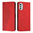 Leather Case Stands Flip Cover Holder Y02X for Motorola Moto E32 Red