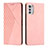 Leather Case Stands Flip Cover Holder Y02X for Motorola Moto E32s Rose Gold