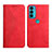 Leather Case Stands Flip Cover Holder Y02X for Motorola Moto Edge 20 5G Red