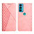 Leather Case Stands Flip Cover Holder Y02X for Motorola Moto Edge 20 5G Rose Gold