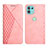 Leather Case Stands Flip Cover Holder Y02X for Motorola Moto Edge 20 Lite 5G Rose Gold