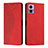 Leather Case Stands Flip Cover Holder Y02X for Motorola Moto Edge 30 Neo 5G Red