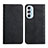 Leather Case Stands Flip Cover Holder Y02X for Motorola Moto Edge 30 Pro 5G Black