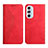 Leather Case Stands Flip Cover Holder Y02X for Motorola Moto Edge 30 Pro 5G Red