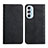 Leather Case Stands Flip Cover Holder Y02X for Motorola Moto Edge X30 5G Black