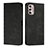 Leather Case Stands Flip Cover Holder Y02X for Motorola Moto G Stylus (2022) 4G Black