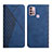 Leather Case Stands Flip Cover Holder Y02X for Motorola Moto G20 Blue