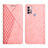 Leather Case Stands Flip Cover Holder Y02X for Motorola Moto G20 Rose Gold