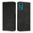 Leather Case Stands Flip Cover Holder Y02X for Motorola Moto G22 Black