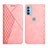 Leather Case Stands Flip Cover Holder Y02X for Motorola Moto G41 Rose Gold