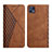 Leather Case Stands Flip Cover Holder Y02X for Motorola Moto G50 5G Brown