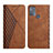 Leather Case Stands Flip Cover Holder Y02X for Motorola Moto G50 Brown