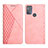 Leather Case Stands Flip Cover Holder Y02X for Motorola Moto G50 Rose Gold