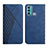 Leather Case Stands Flip Cover Holder Y02X for Motorola Moto G60 Blue