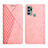 Leather Case Stands Flip Cover Holder Y02X for Motorola Moto G60s Rose Gold