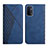 Leather Case Stands Flip Cover Holder Y02X for OnePlus Nord N200 5G Blue