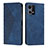 Leather Case Stands Flip Cover Holder Y02X for Oppo Reno7 4G Blue