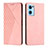 Leather Case Stands Flip Cover Holder Y02X for Oppo Reno7 5G Rose Gold