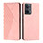 Leather Case Stands Flip Cover Holder Y02X for Oppo Reno9 5G Rose Gold