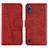 Leather Case Stands Flip Cover Holder Y02X for Samsung Galaxy A10 Red