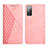 Leather Case Stands Flip Cover Holder Y02X for Samsung Galaxy S20 FE (2022) 5G Rose Gold