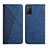 Leather Case Stands Flip Cover Holder Y02X for Xiaomi Poco M3 Blue