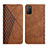 Leather Case Stands Flip Cover Holder Y02X for Xiaomi Poco M3 Brown