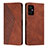 Leather Case Stands Flip Cover Holder Y02X for Xiaomi Redmi Note 11R 5G Brown