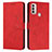 Leather Case Stands Flip Cover Holder Y03X for Motorola Moto E20 Red