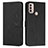 Leather Case Stands Flip Cover Holder Y03X for Motorola Moto E30 Black