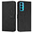 Leather Case Stands Flip Cover Holder Y03X for Motorola Moto Edge 20 5G Black